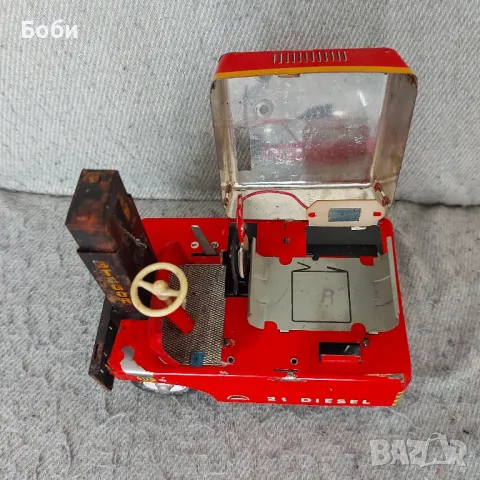 Стара Ламаринена Играчка Мотокар, снимка 8 - Колекции - 50152232