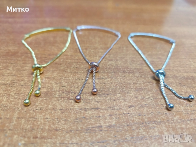 Нежна дамска гривна с цирконий 3 цвята, снимка 6 - Гривни - 51465027