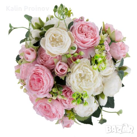 Аранжировка цветя изкуствени  букет за украса сватба кръщене , снимка 1 - Декорация за дома - 46399472