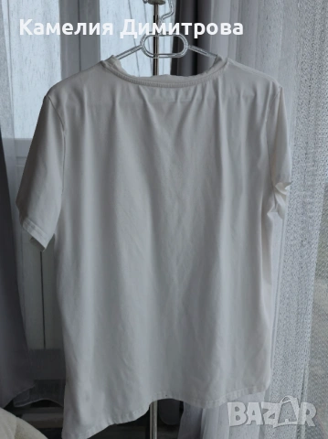 Бяла тениска с мопс в джоб “Pocket Pug”, снимка 3 - Тениски - 53286301