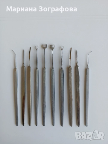 Медицински инструменти 15 бр., Голяма разтегателна маса, Ножчета за бръснене "Minora Platinum" USA, снимка 4 - Други ценни предмети - 47512035