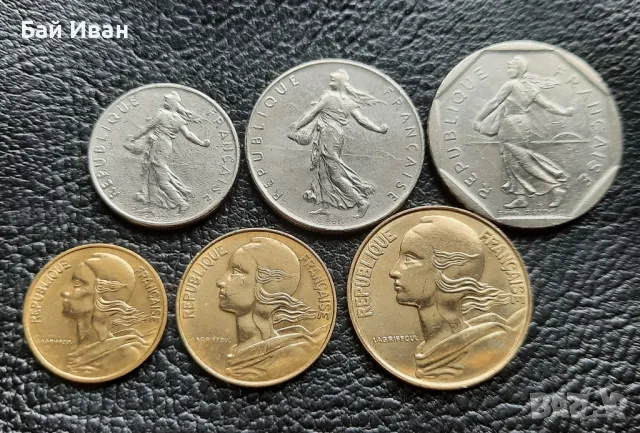 Сет монети 5 , 10 и 20 сантима ,  1/2 , 1 и 2 франка - франция  /2/ - хит цена !, снимка 4 - Нумизматика и бонистика - 49646186