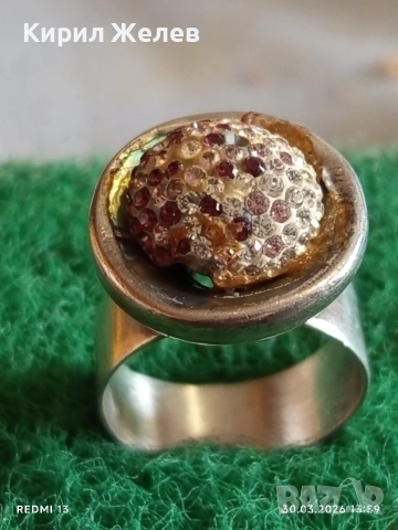 Модерен сребърен пръстен с розов ТУРМАЛИН и РУБИЛИТ стил и елегантност 27534, снимка 3 - Пръстени - 54026181