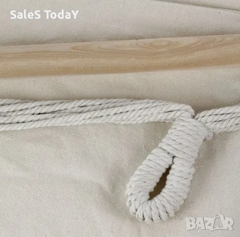 Люлка за градина+ 2бр възглавници, висяща, Бежов хамак, с 2 възглавници, 100x130x110 см , до 110кг, снимка 2 - Градински мебели, декорация  - 49602490