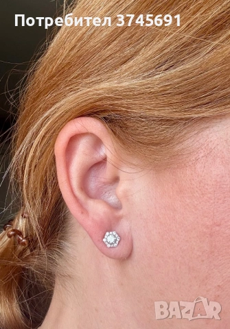 Златни обеци с диаманти 0,7к, снимка 7 - Обеци - 53966510