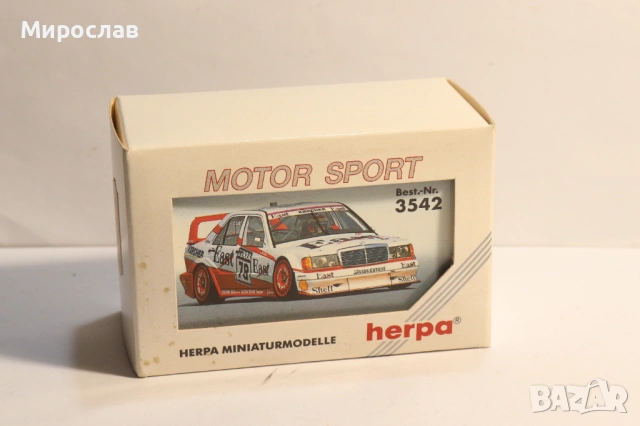 HERPA H0 1/87 AMG MERCEDES 190 E EVO KОЛИЧКА РАЛИ МОДЕЛ, снимка 2 - Колекции - 53623091