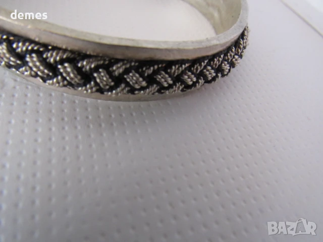 Сребърна гривна с жирафски косъм от Етиопия, снимка 3 - Гривни - 50751302