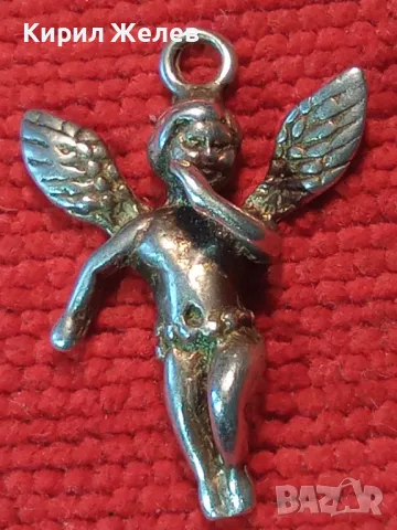ФИГУРАЛЕН СРЕБЪРЕН ПЕНДАНТ АМУРЧЕ / АНГЕЛЧЕ СРЕБРО 925 РЪЧНА АР НУВО СТИЛ МАЙСТОРСКА РАБОТА 19466, снимка 14 - Колиета, медальони, синджири - 50056528