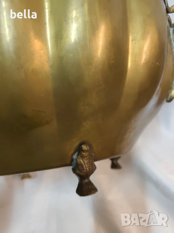 Антикварна бронзова жардиниера „Овни“ – Необарок, XIX век, снимка 7 - Антикварни и старинни предмети - 53836187