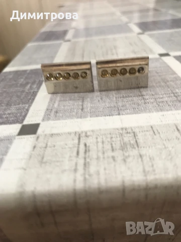 Копчета за ръкавели с камъчета, щипка за вратовръзка