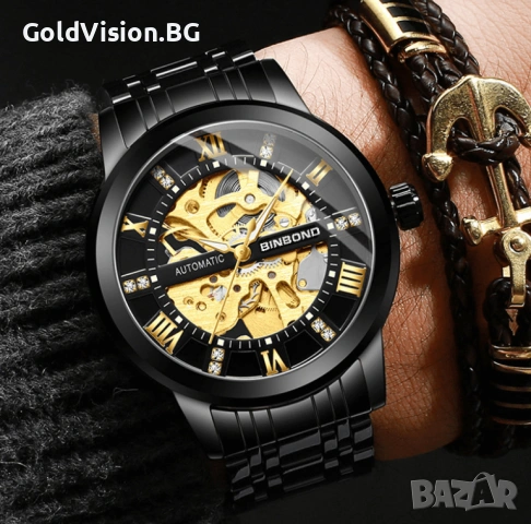 Автоматичен мъжки часовник – BINBOND, снимка 2 - Мъжки - 54248002