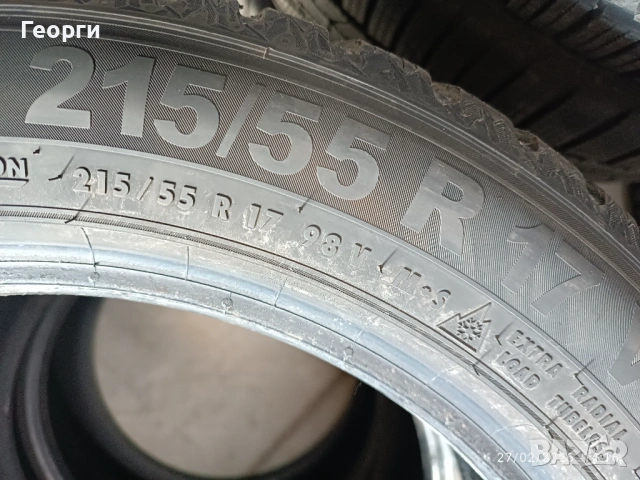2бр.зимни гуми 215/55/17 Semperit, снимка 4 - Гуми и джанти - 53665217