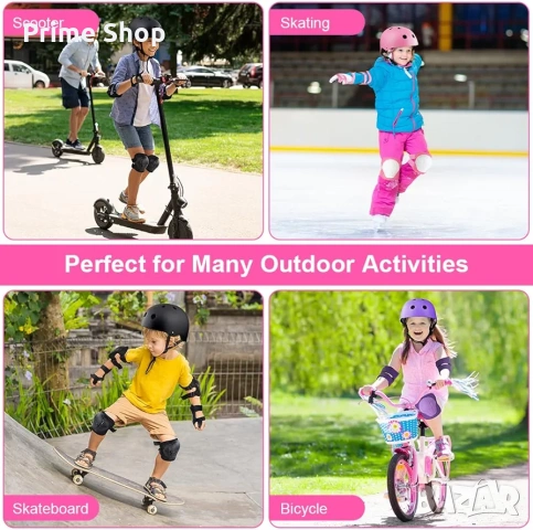 Детски защитен комплект flintronic - каска, наколенки и протектори 3-8 години, снимка 8 - Спортна екипировка - 53776430