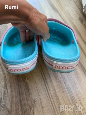 Оригинални светло сини чехли Crocs ! 37-38 н, снимка 7 - Чехли - 46828430