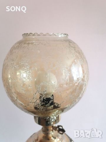 Страхотна Посребрена Стара Нощна Лампа, снимка 2 - Антикварни и старинни предмети - 45764451