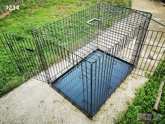 транспортна клетка метална сгъваема 92x61x67см за куче, стационар