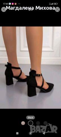 Черни обувки на ток, снимка 2 - Дамски обувки на ток - 45609034