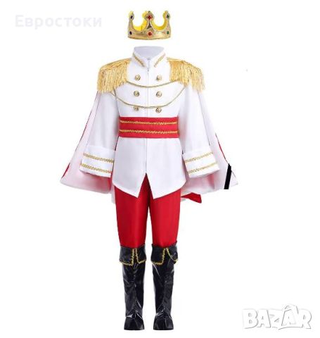 Детски костюм на принца с перелина. Детски костюм,  4-5 години, 120, Бял/Червен  Без кралски жезъл. , снимка 1 - Детски комплекти - 46230900