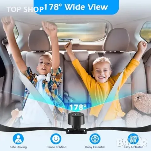 Нова Бебешка камера за кола 4.3" HD нощно виждане, 178° ъгъл, Монитор, снимка 7 - Друга електроника - 49668526