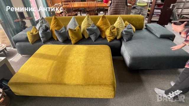Дизайнерски диван и табуретка, снимка 2 - Дивани и мека мебел - 45710510