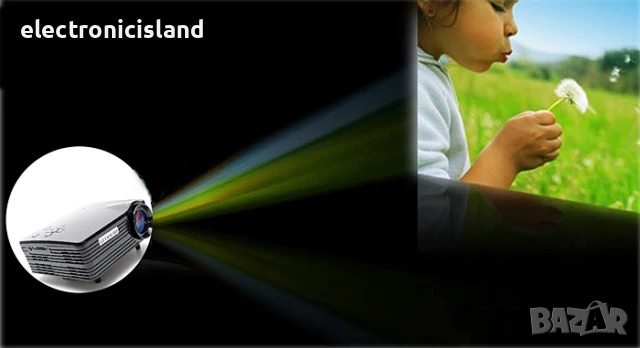 портативен LED проектор Geekwire LP-5A 640х480 400 лумена, FHD 1080P,HDMI/VAG/USB2.0/AV/SD card, снимка 9 - Плейъри, домашно кино, прожектори - 50746456