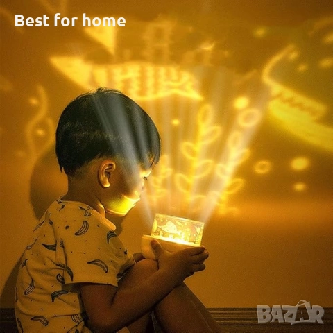  Нощна лампа-проектор Chocozone, въртящ се проектор със звездна светлина с 6 проекции, снимка 7 - Детски нощни лампи - 51934432