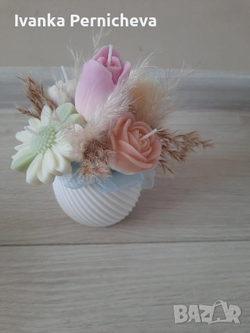 Букет от соеви свещи , снимка 5 - Декорация за дома - 54179231