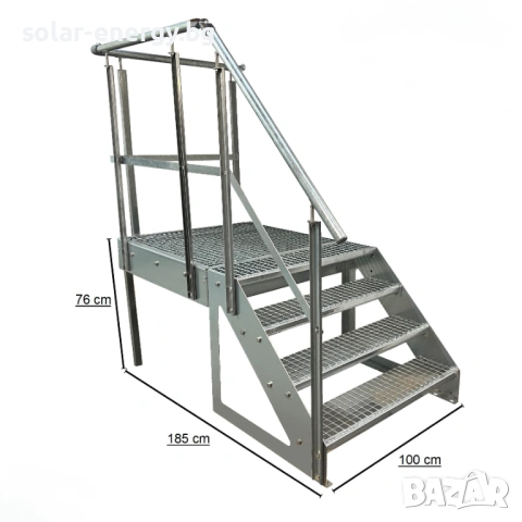 Метално стълбище с площадка 4 стъпала | Свободностоящо | Поцинковано, снимка 3 - Други - 54236144