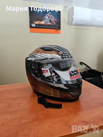 Нова интегрална каска iXS HX 490 Lucid, кафяво-черно матово, размер L, цена 190,00лв