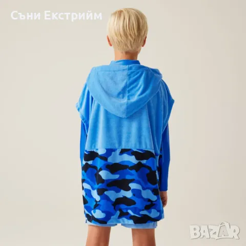 Детско пончо за преобличане Regatta Kids Towel Robe Blue Camo, снимка 2 - Хавлии и халати - 49552588