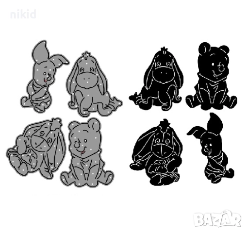 Мечо Пух Йори Тигър Прасчо щанца шанци, снимка 3 - Други - 52900720