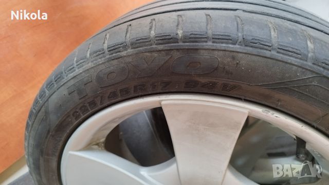 Гуми летни Toyo 225/45R17 с  грайфер 5мм, снимка 5 - Гуми и джанти - 45702527