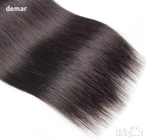 Falaimei прав сноп човешка коса 56 см, 100% необработена бразилска права коса сноп 12A, снимка 5 - Аксесоари за коса - 51416517