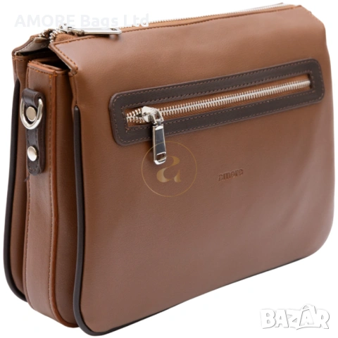 Ежедневна дамска чанта AMORE Ludovica - Tan & Dark Tan, снимка 2 - Чанти - 53585239