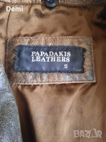 Дамско кафяво кожено яке. Винтидж , снимка 6 - Якета - 53842802