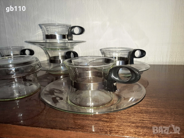 Сервиз за кафе, йенско стъкло SIMAX, Чехословакия, снимка 5 - Сервизи - 52412051
