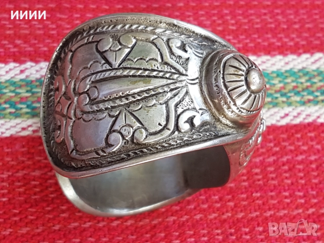 Сребърна гривна рогатка 2, снимка 3 - Антикварни и старинни предмети - 52892240