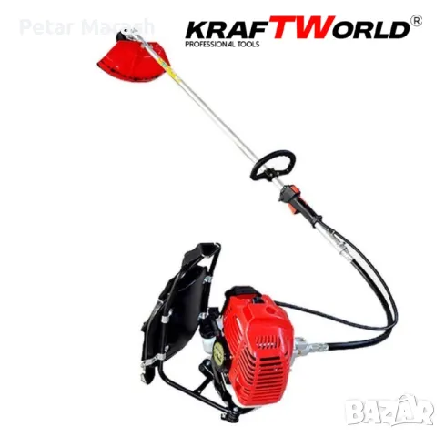 Гръбен бензинов тример за трева KraftWorld с аксесоари, снимка 4 - Други инструменти - 50432834