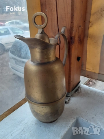 Стар бронзов декантер кана термос, снимка 7 - Антикварни и старинни предмети - 53431391