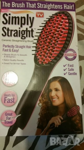 Четка за изправяне и изсушаване с LCD дисплей и 3D керамични цилиндри