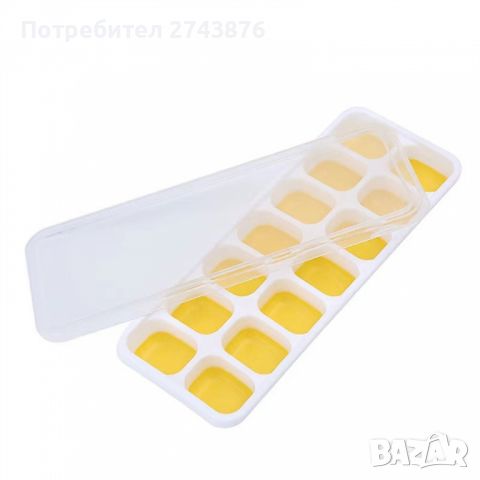 Силиконови форми за лед с капак -Цветни, 25х8 см., 14 броя , снимка 1 - Аксесоари за кухня - 46175444