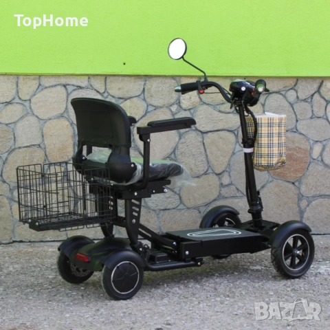 Инвалидна Електрческа Четириколка 350W (сваляема батерия) ЧЕРНА, снимка 2 - Мотоциклети и мототехника - 54119980