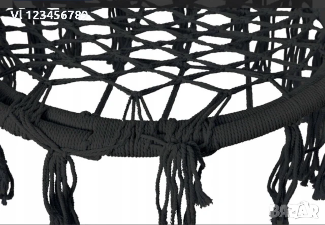 Висяща въжена люлка-хамак, Черна+ подарък възглавница, снимка 2 - Къмпинг мебели - 50567832