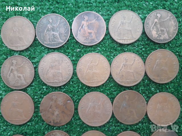 лот от 22 броя медни монети Великобритания, снимка 2 - Нумизматика и бонистика - 45828567