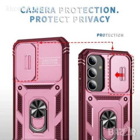 Samsung Galaxy S25+ 5G Удароустойчив Ring Holder/ Sliding Camshield Калъф и Протектор, снимка 4 - Калъфи, кейсове - 51414222