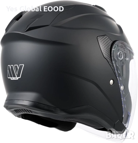 MY-835 джет каска с визьор, ECE 22.06, матово черна, M N5, снимка 6 - Аксесоари и консумативи - 51910818