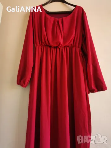 СТРАХОТНА ДЪЛГА ЧЕРВЕНА РОКЛЯ XL-2XL, снимка 2 - Рокли - 49610615