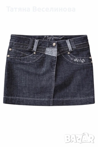 Брокатена дънкова пола