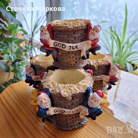 4 броя свещници -Коледни