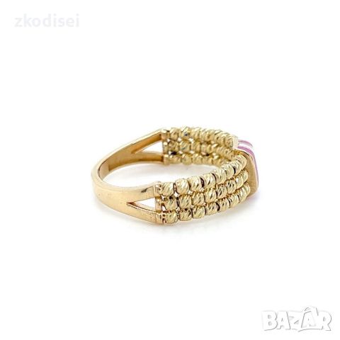 Златен дамски пръстен 3,23гр. размер:56 14кр. проба:585 модел:23147-6, снимка 2 - Пръстени - 45235299